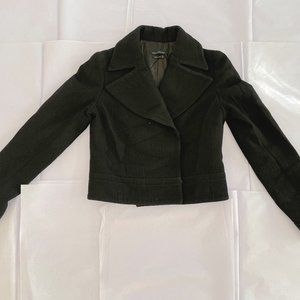 Made in Italy Black Cropped Virgin Wool Jacket BY Sonia Speciale IT Size 42